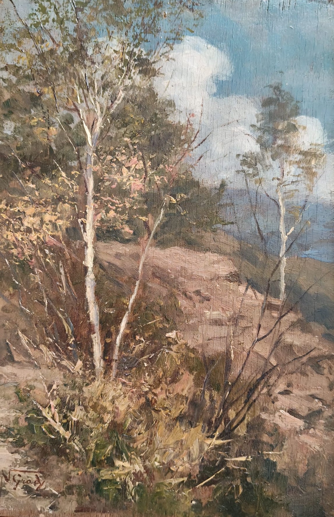 Motivo sui Monti del Ceresio di Luigi Napoleone Grady, olio, 17 x 26 cm