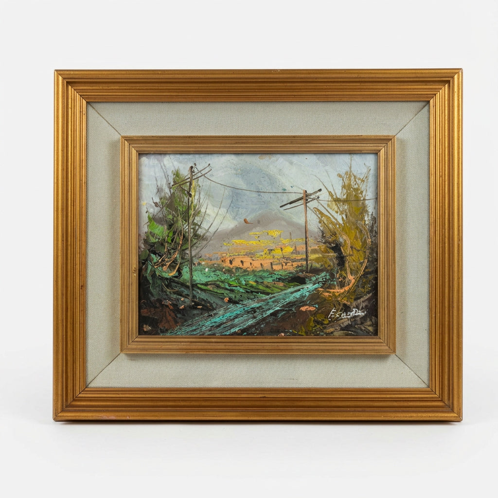 Senza titolo ( Paesaggio con tralicci) - F. Santi