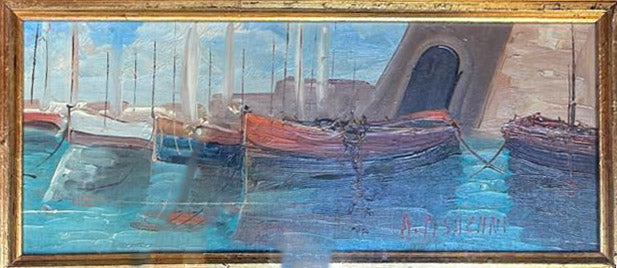 Aldo Pisacani - Embarcación atracada en el puerto