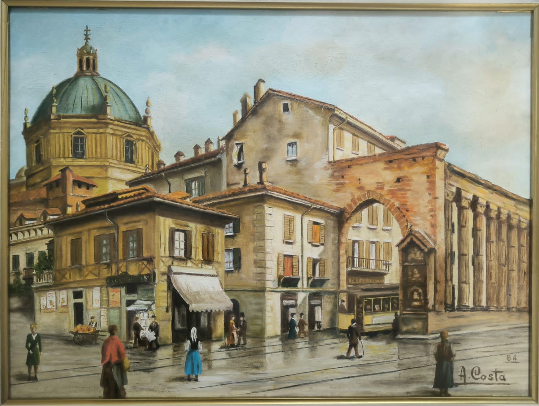 A. Costa - Vecchia Milano, Corso di Porta Ticinese, Chiesa di San Lorenzo