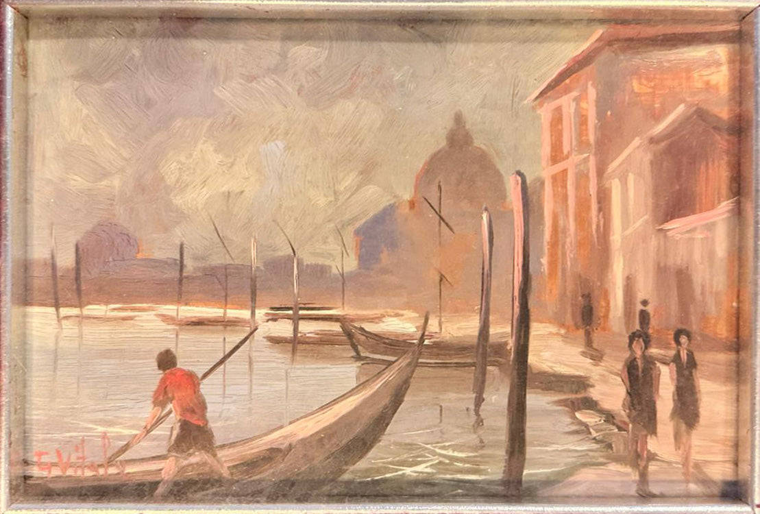 G. Vitale - Il gondoliere con sfondo Piazza San Marco