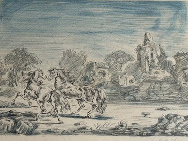 Giorgio De Chirico - Cavalli e rovine