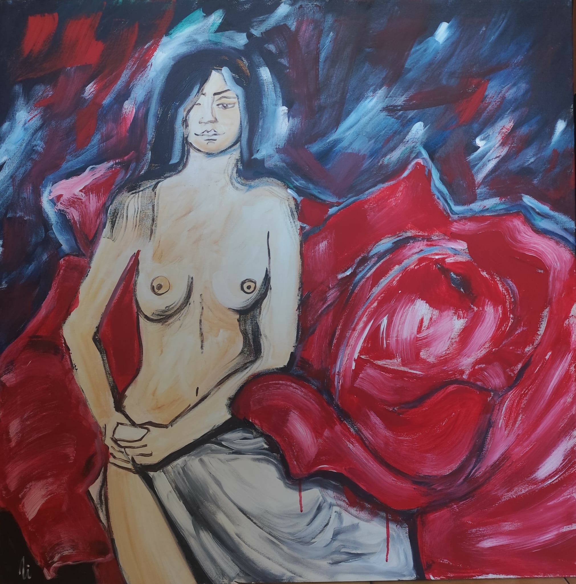 Infusione di rosso – Acrilico su tela – Tiziana Briganti