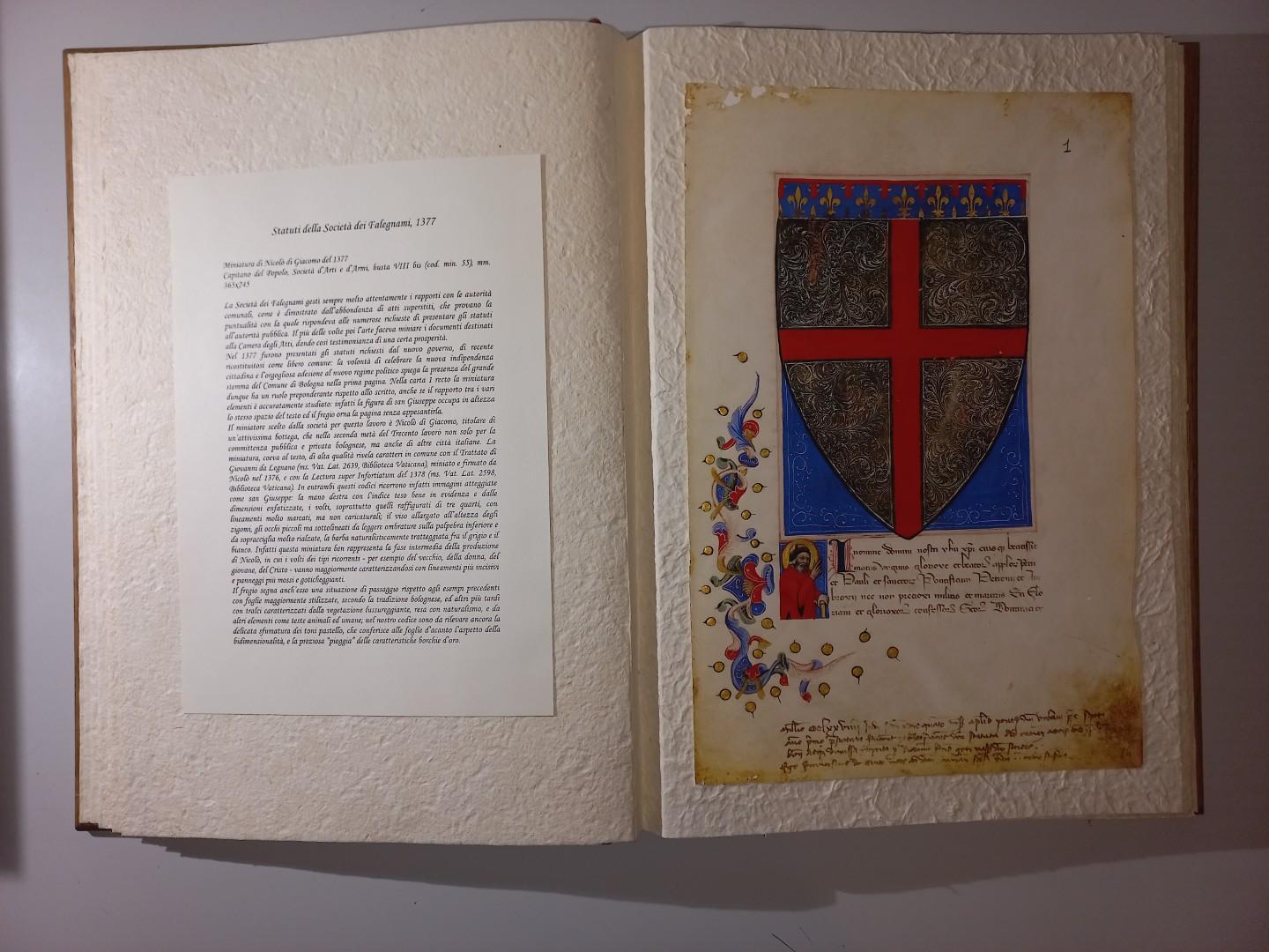 Códigos estatutarios en miniatura Opus Est, siglos XIV-XV - Archivo Estatal de Bolonia