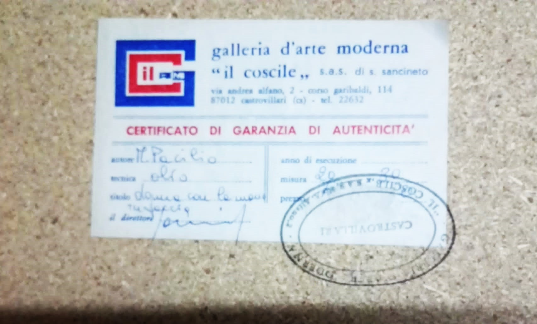 DONNA CON LA MANO IN FACCIA - PACILIO VINCENZO