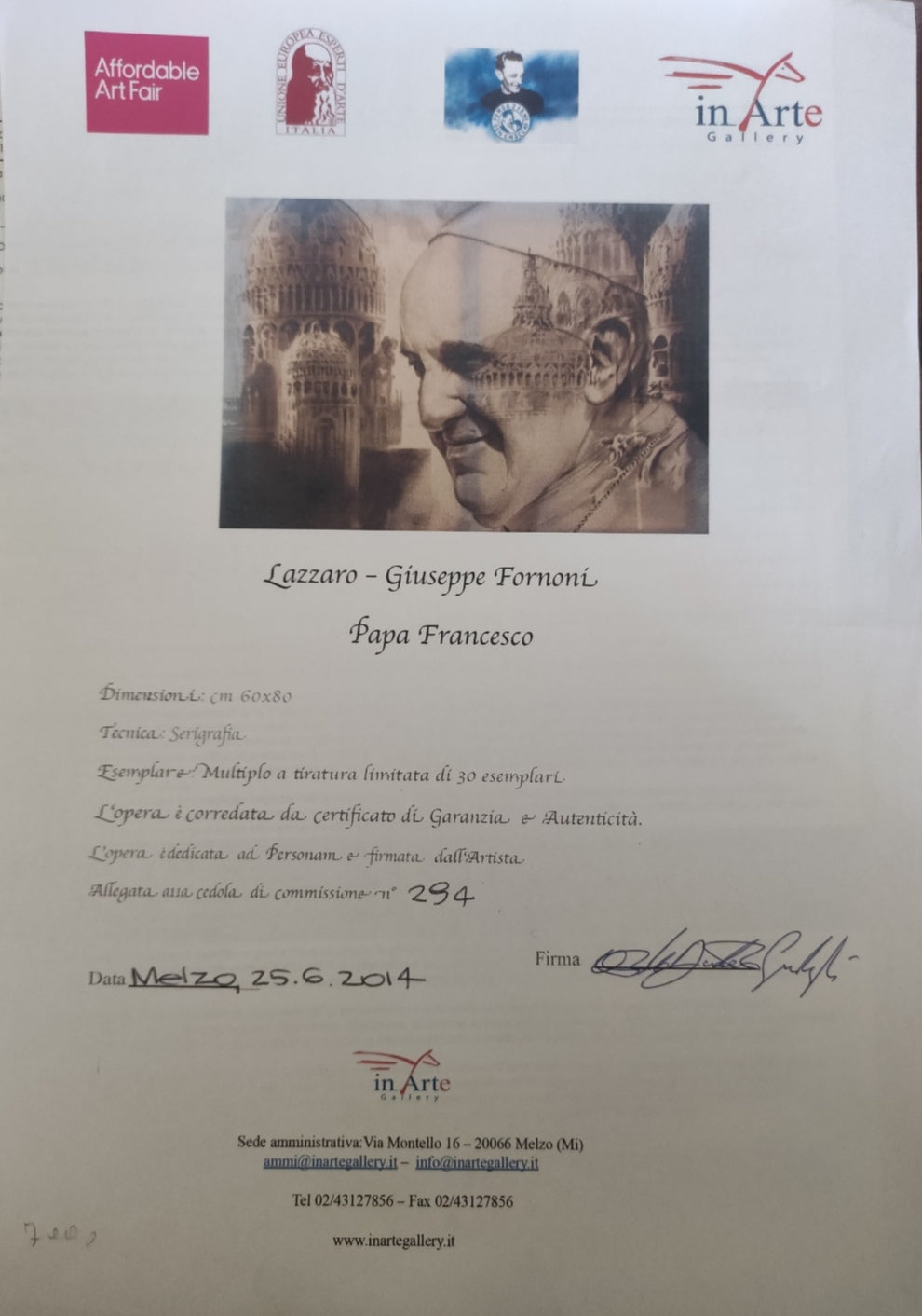 POPE FRANCIS - GIUSEPPE FORNONI