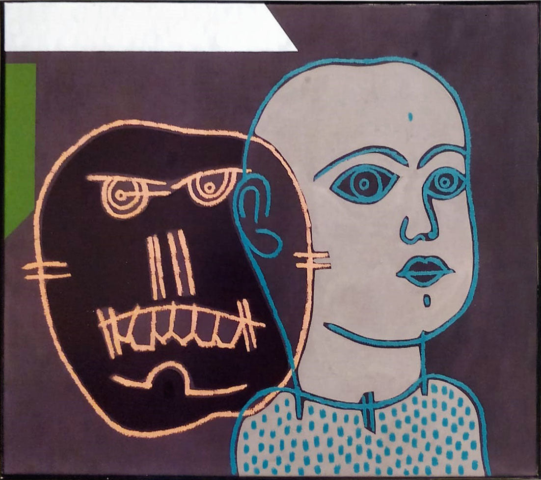 Concetto Pozzati - Another blackboard entirely of... head