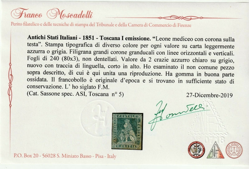 Francobollo Toscana I emissione