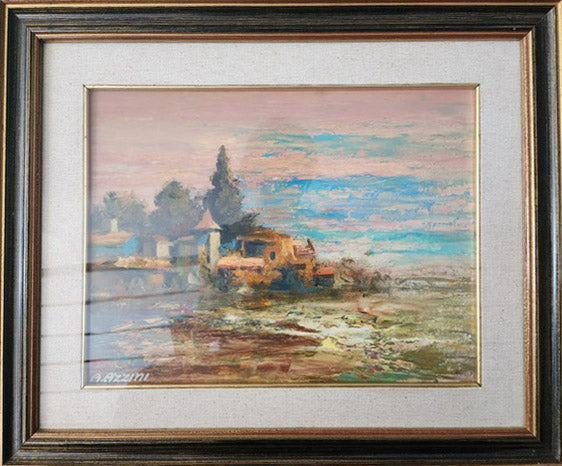Aldo Azzini - Oriental Landscape at Sunset