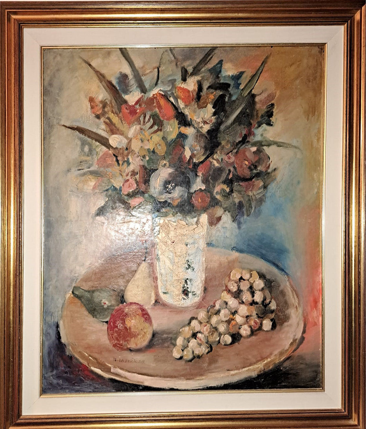 Nicola La Fortezza - Vaso di fiori e frutta