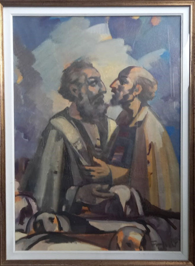 Ambrogio Fumagalli (attribuito a) - Senza titolo (bozzetto per l'ottantesimo di Paolo VI)