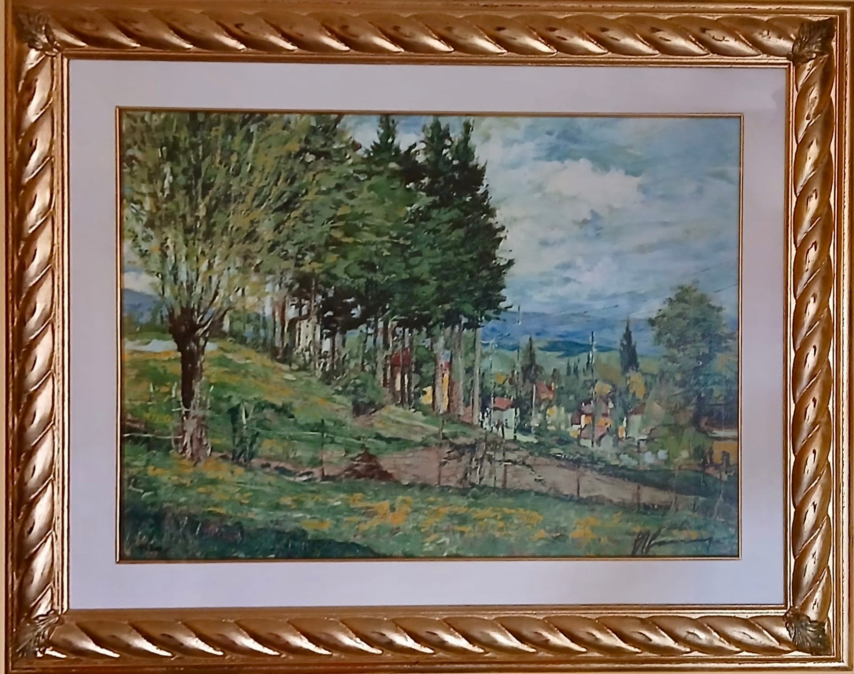 Paesaggio Bergamasco in serigrafia di Giovan Francesco Gonzaga