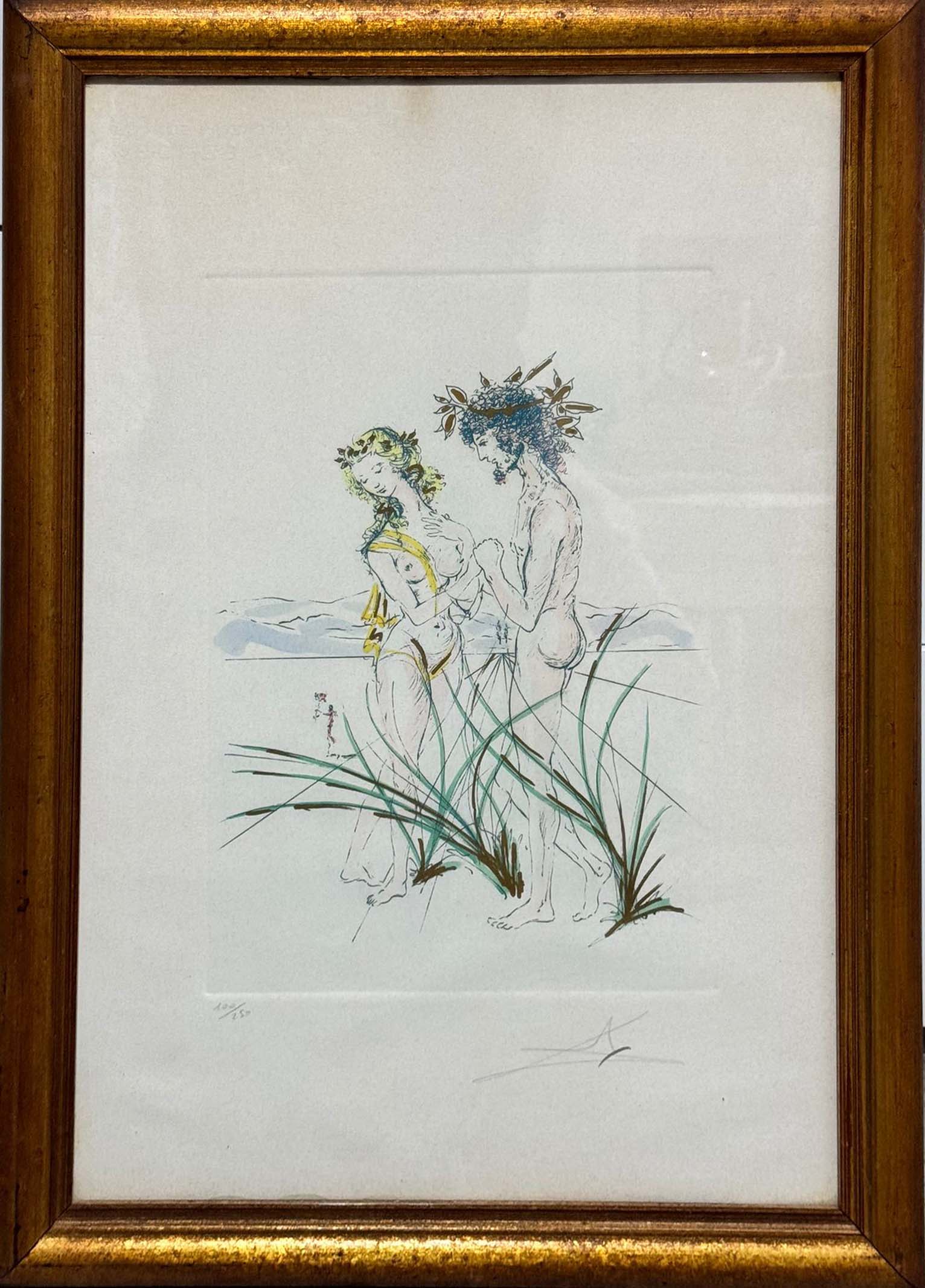 Adamo ed Eva in acquaforte acquatinta su carta di Salvador Dalì