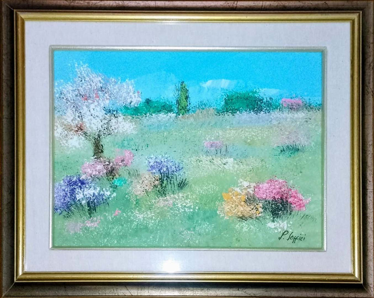 Paesaggio di campagna, olio su tela firmato P. Soffici