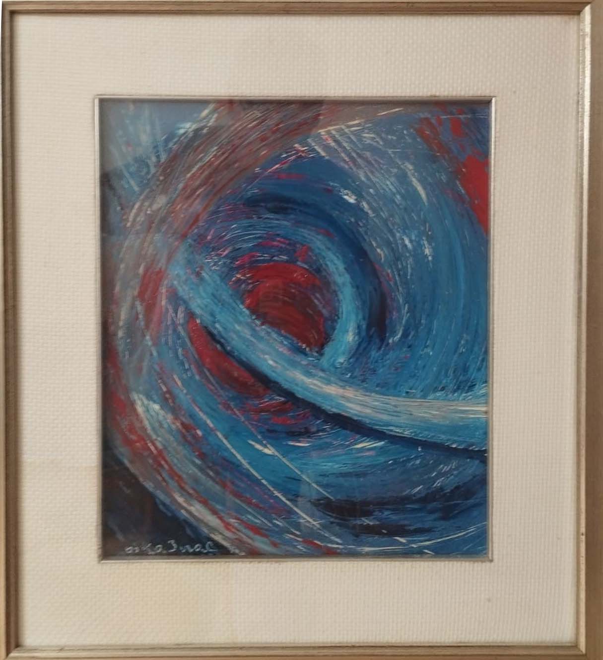 Soggetto astratto a vortice, olio su tavola attribuito a Giulio Turcato