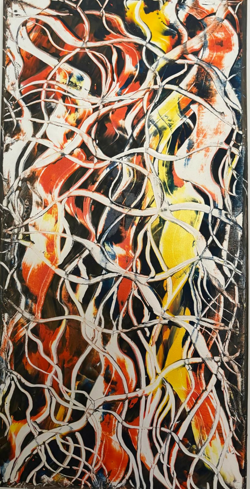 Intrecci, di Rita Pugliese, Olio su tela, 30 x 60 cm