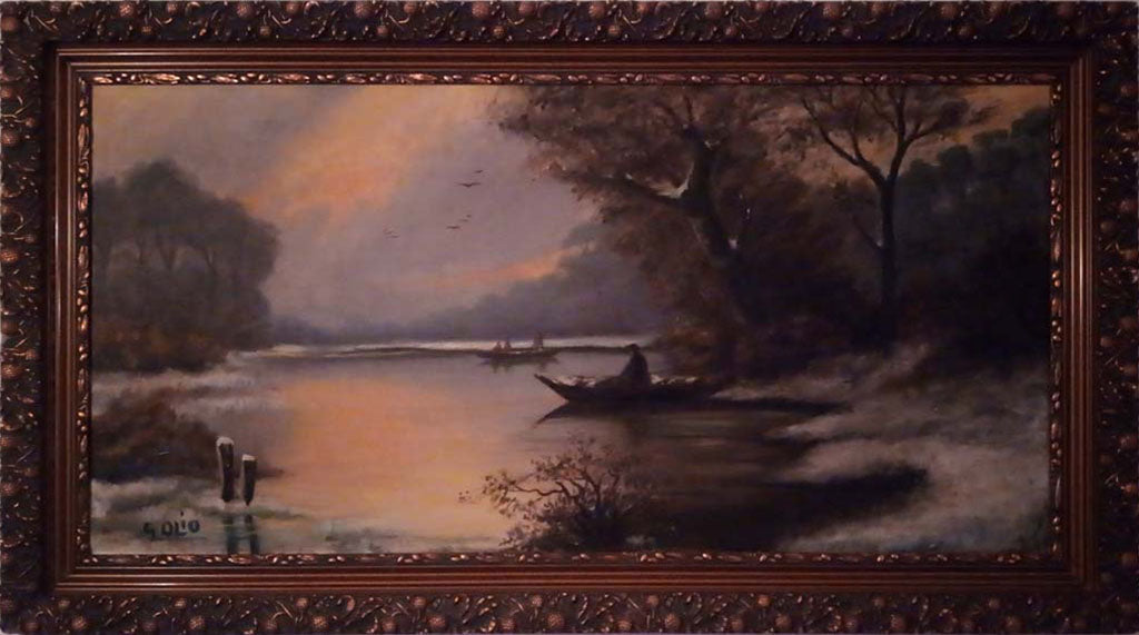 G. Olio - Tramonto sul lago