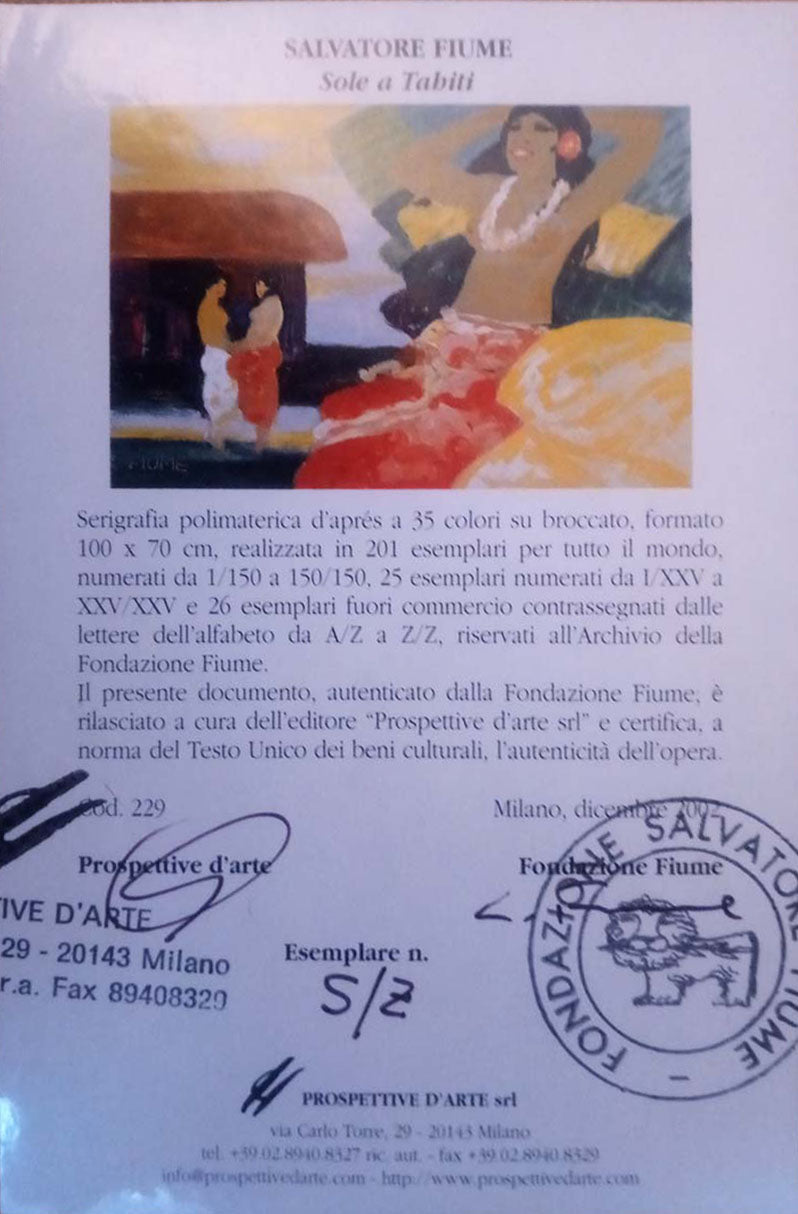 Salvatore Fiume - Sol en Tahití