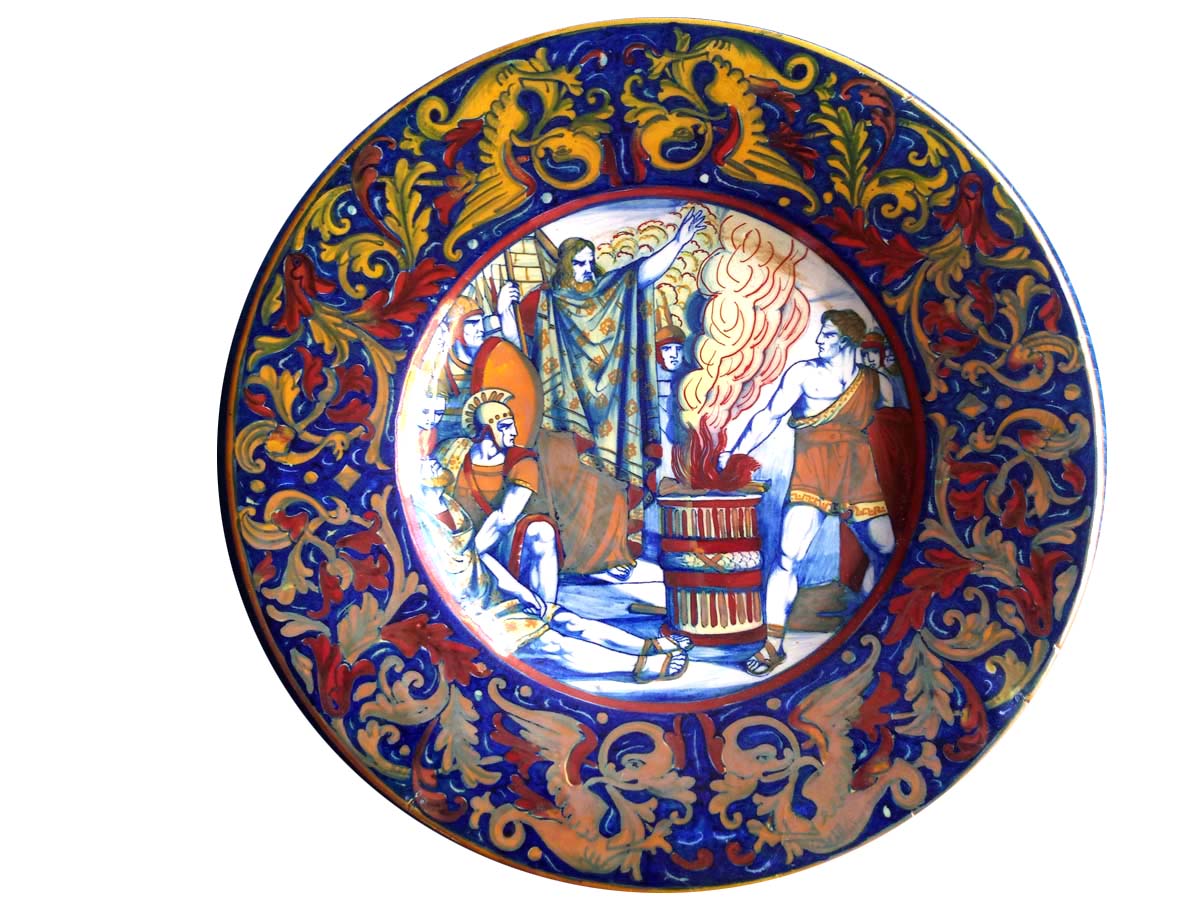 Maiolica di Deruta - Muzio Scevola
