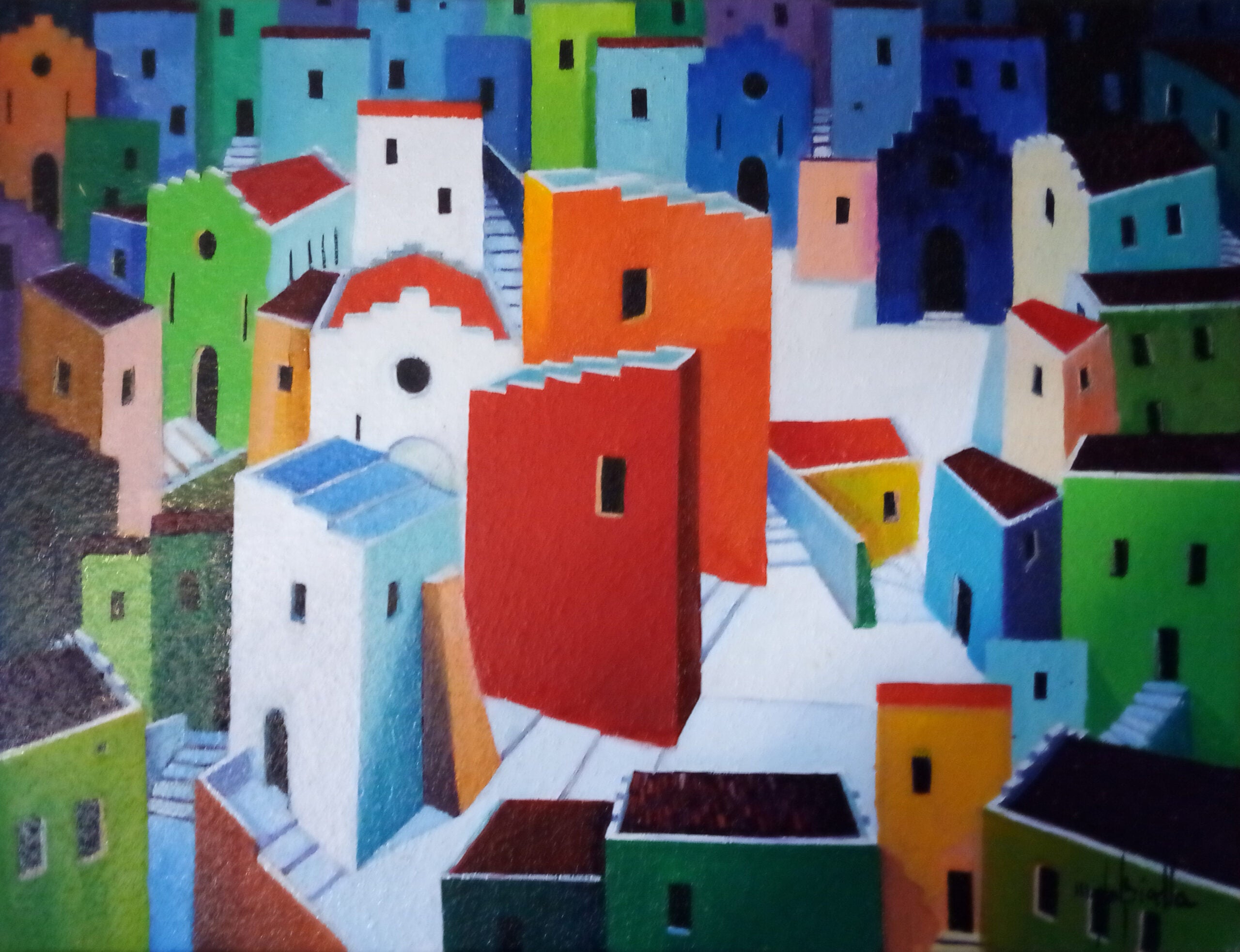 Michele Volpicella - The two red houses in the district