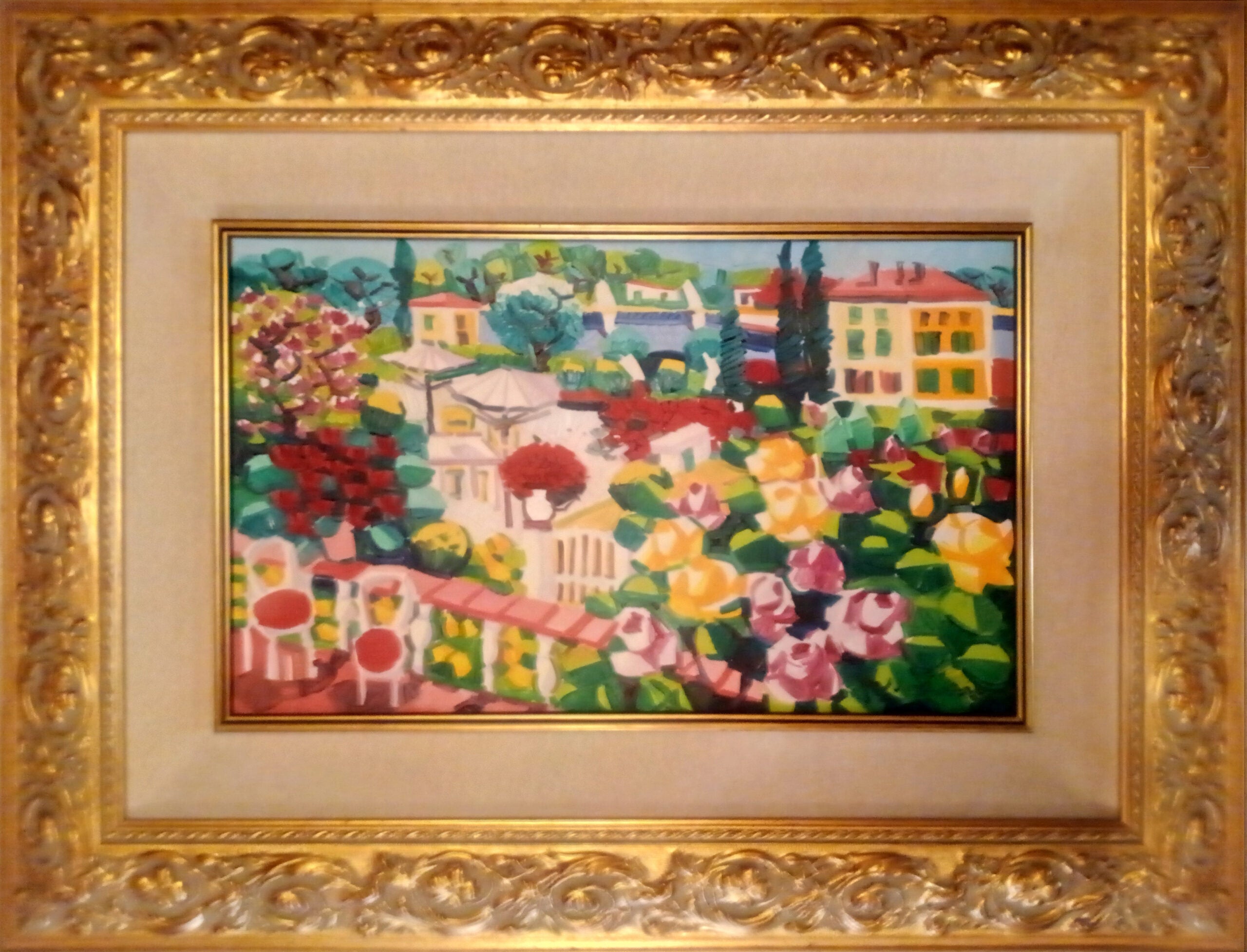 Athos Faccincani - Jardín con casa amarilla