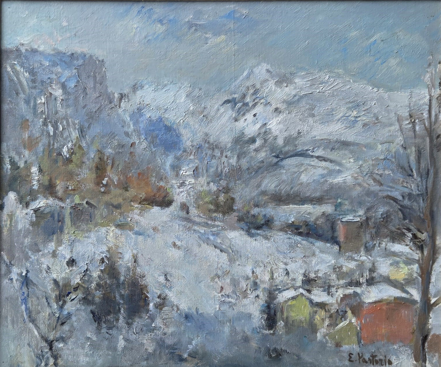 Ezio Pastorio - Sin título (Paisaje nevado)