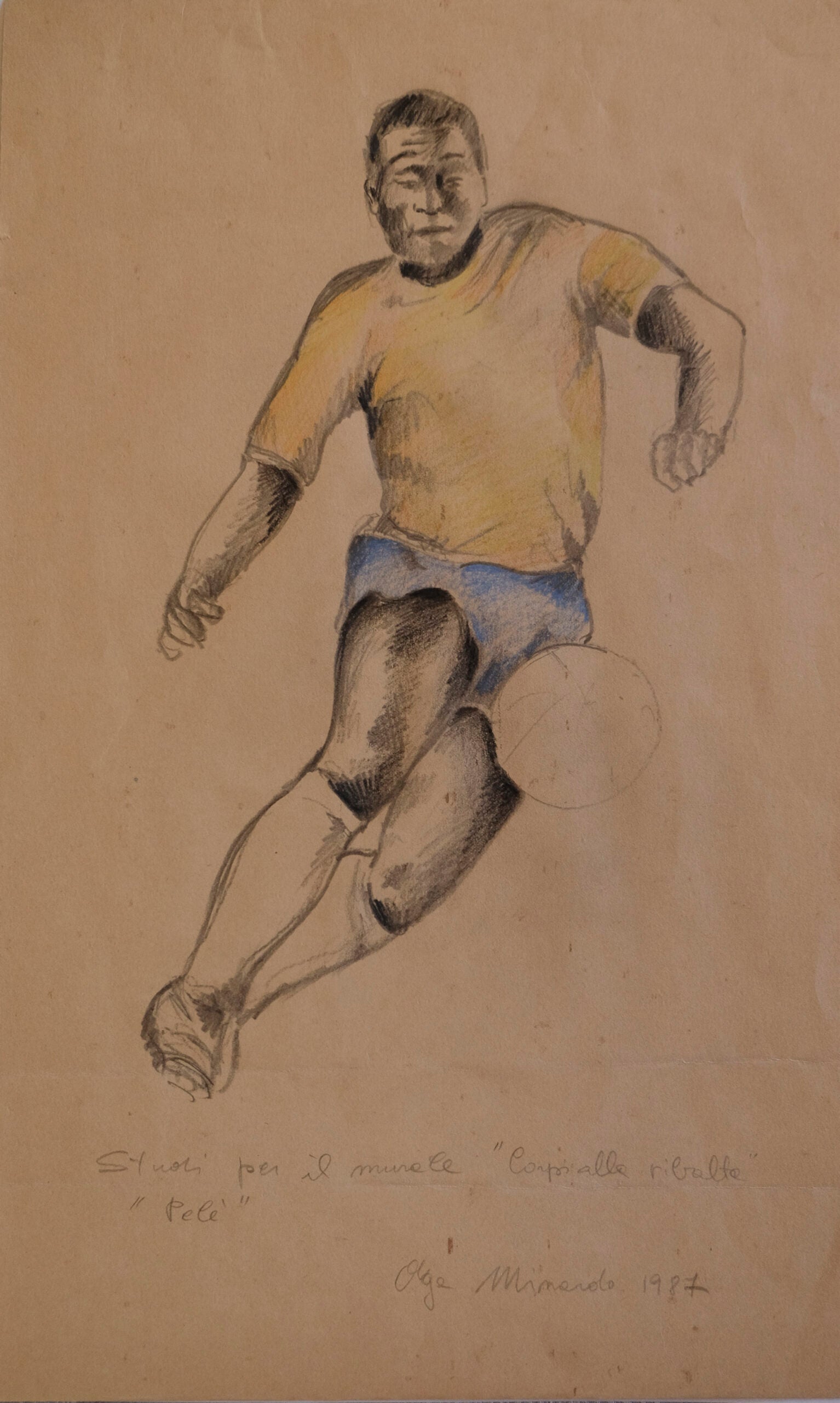 Olga Minardo - Studi per il murale "Corpi alla ribalta"- "Pelè"