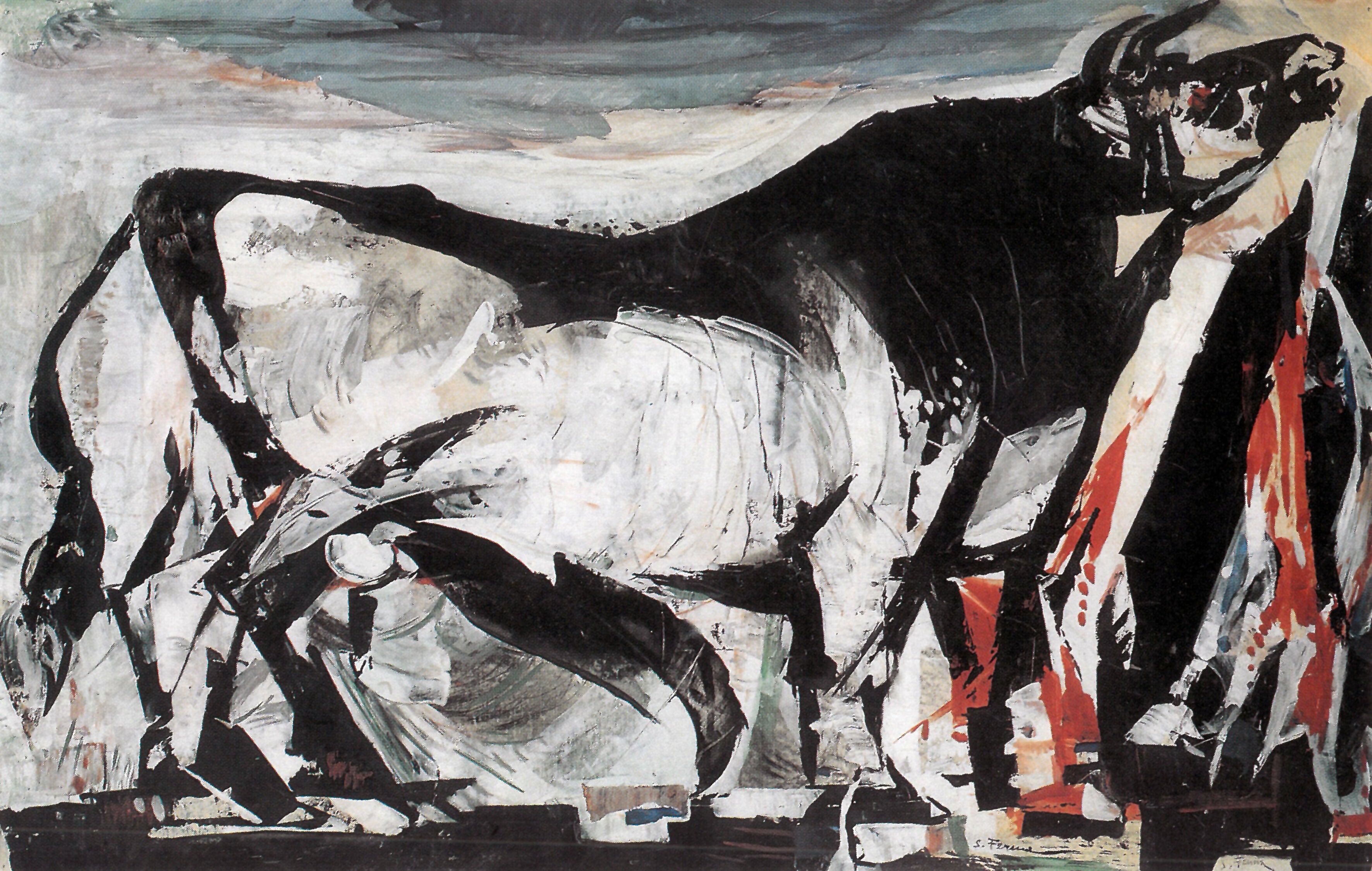 Toro di Salvatore Ferma, acrilico – animali