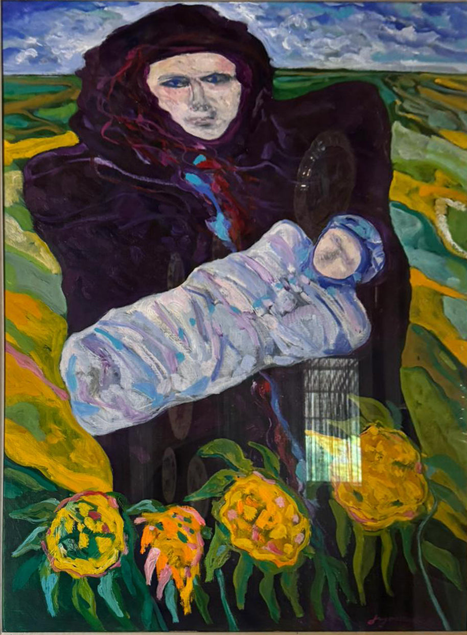 Autore Sconosciuto - Figura femminile con bambino in braccio