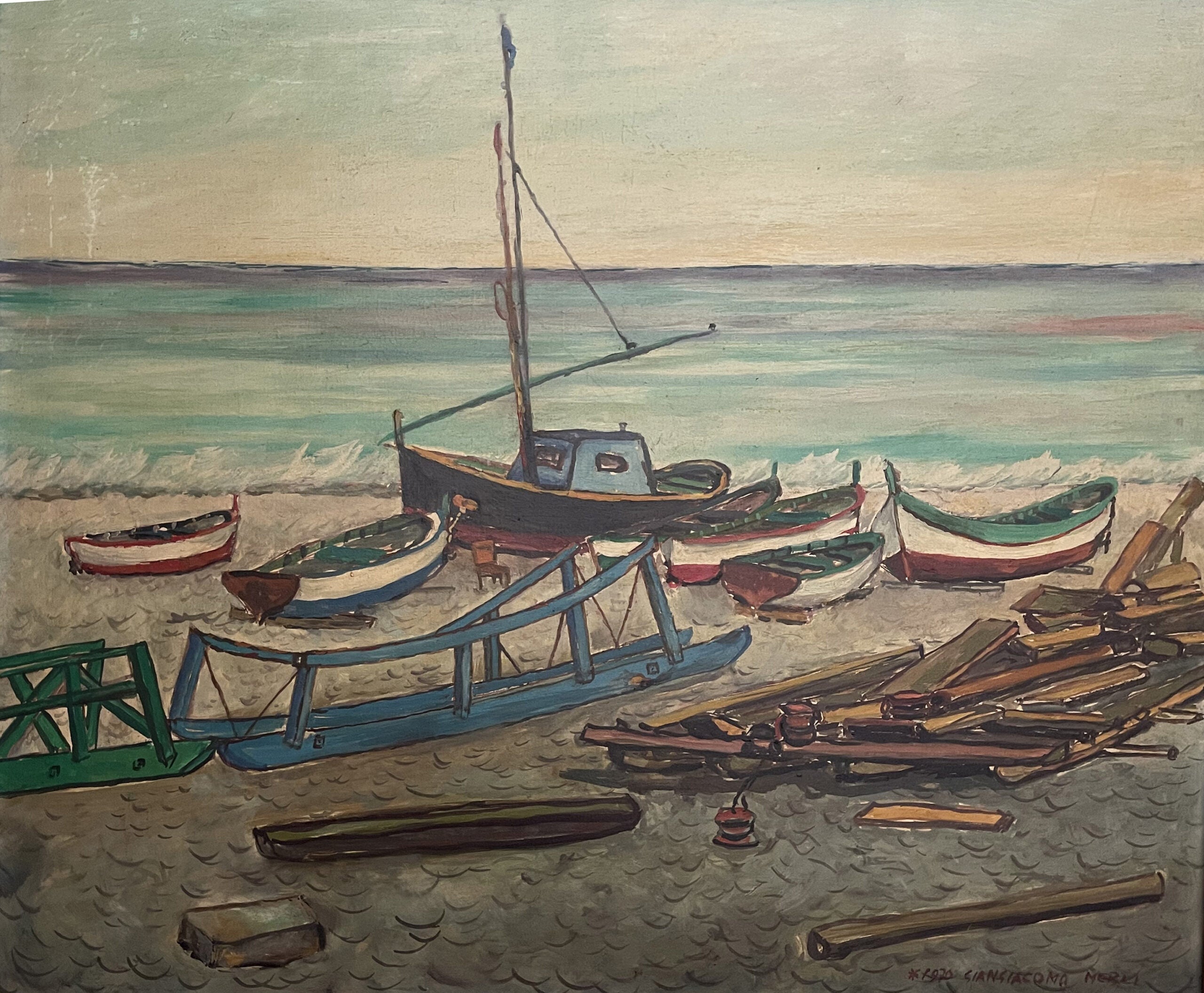 Giangiacomo Merli - Marina con barche