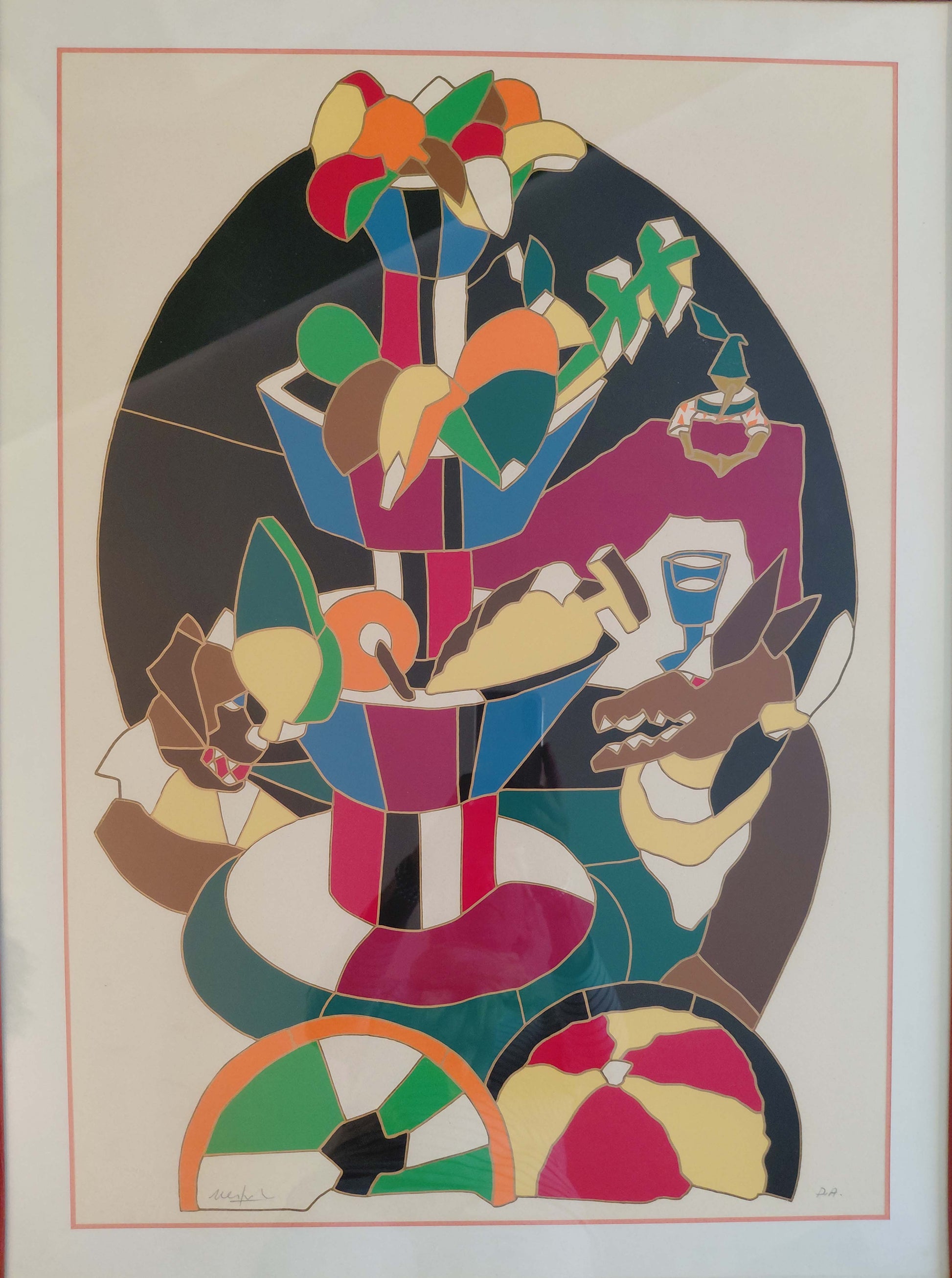 Serigrafia pop l'osteria del gambero rosso di Ugo Nespolo