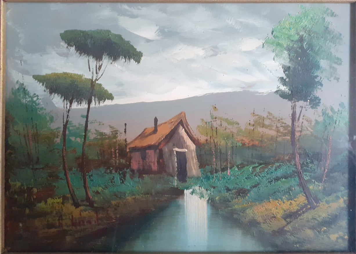 Autor desconocido - Río con casa