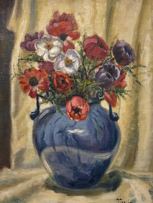 Wally Kailer - Senza titolo (vaso di fiori blu)