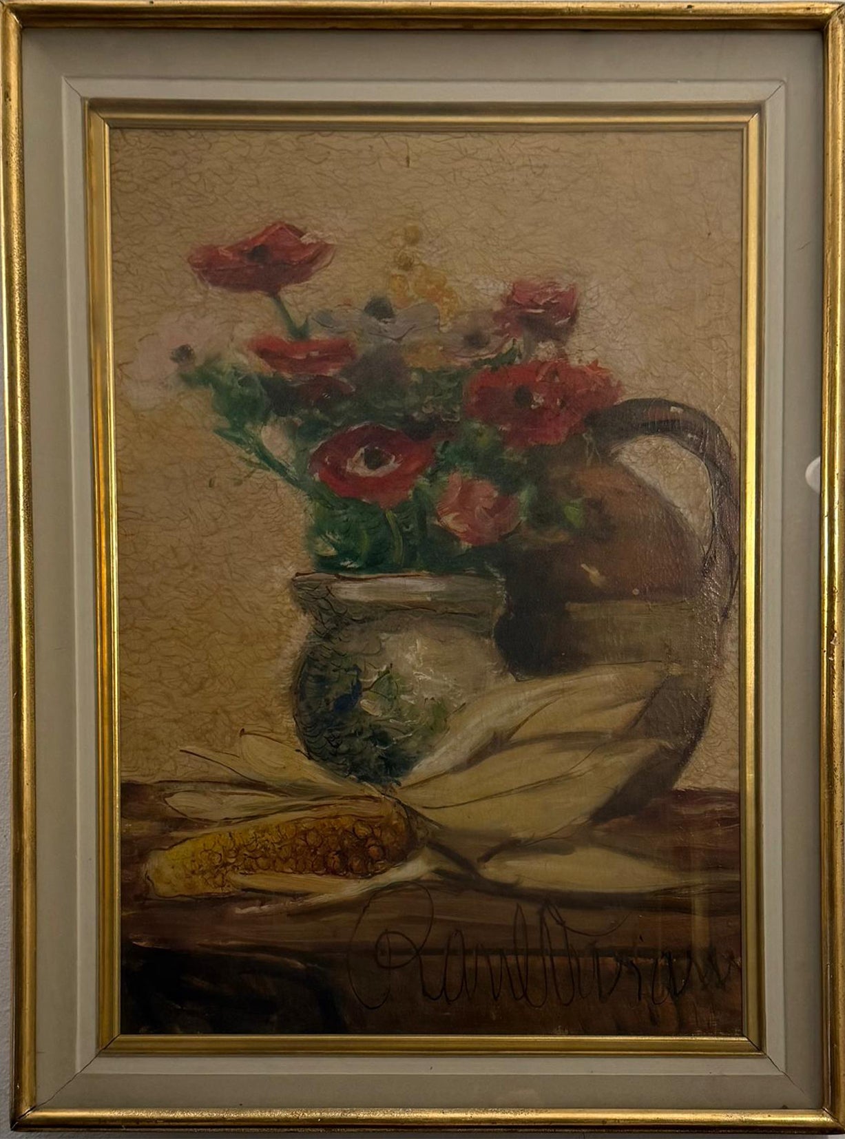 Raul Viviani - Senza titolo (vaso di fiori con granturco)