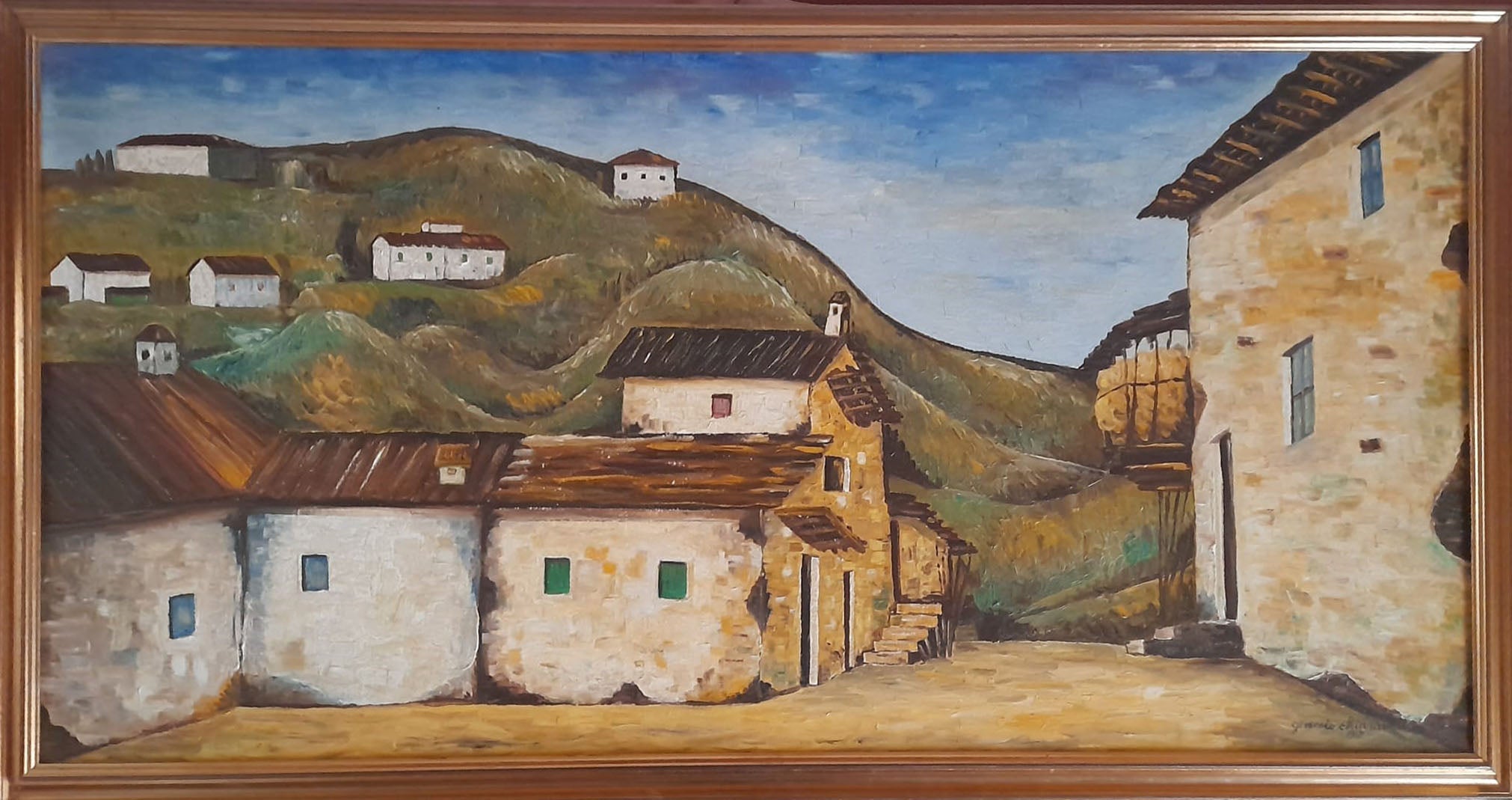 Genesio Chiaravalle - Senza titolo (paesaggio con case)