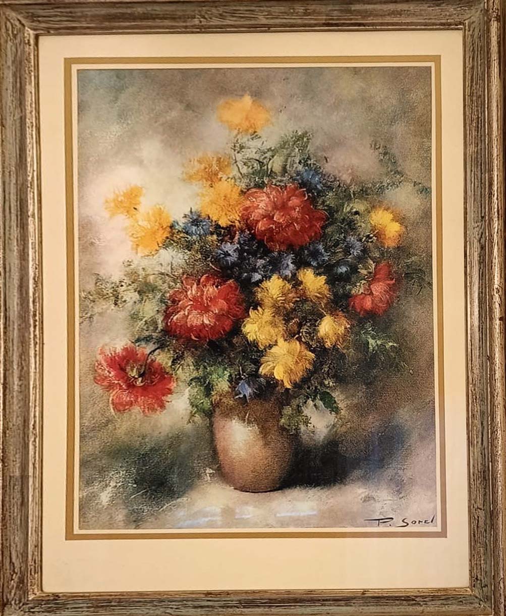 Vaso di fiori in olio su tela di Pierre Sorel
