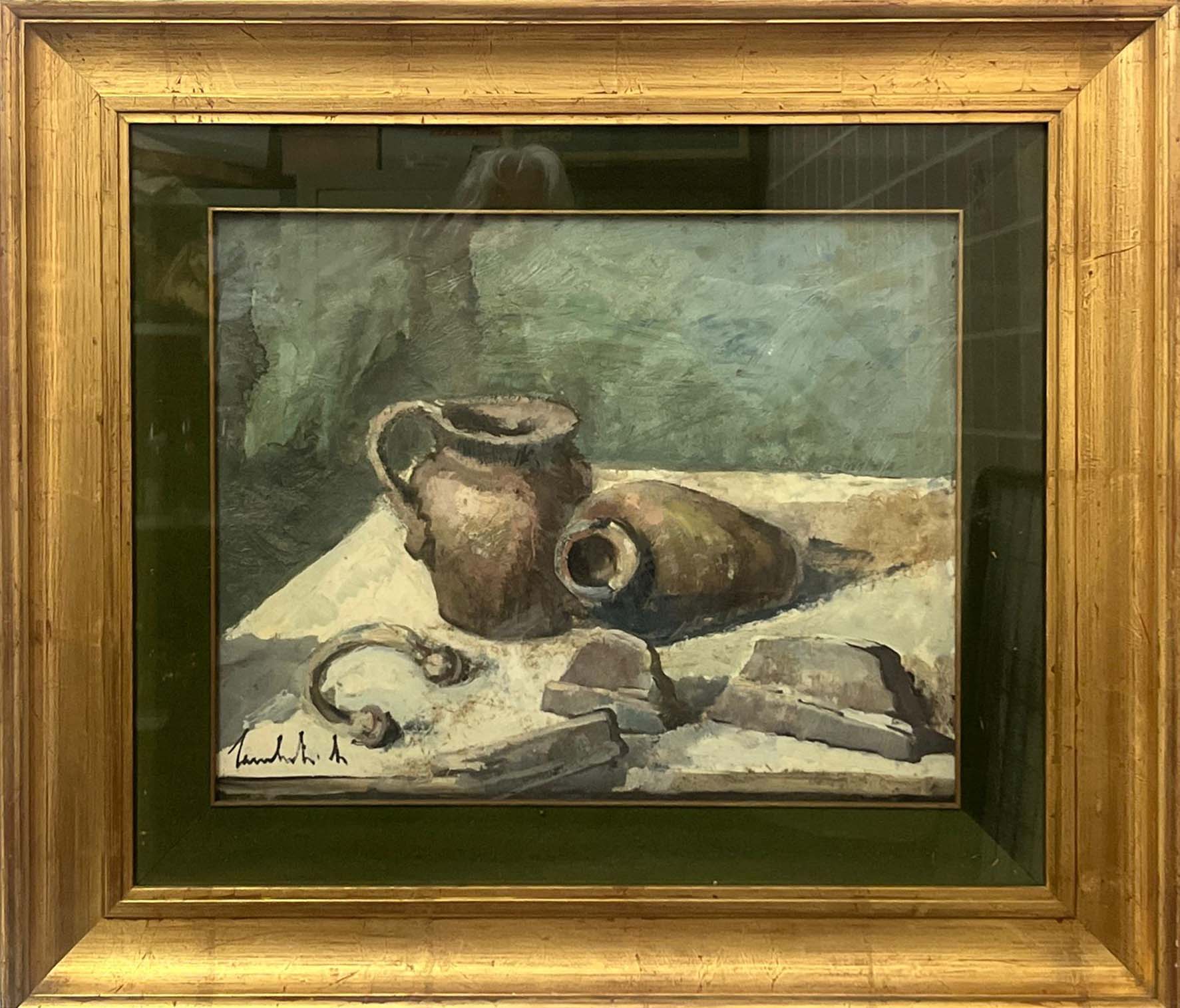 Natura morta a olio su masonite di Lamberto Lamberti