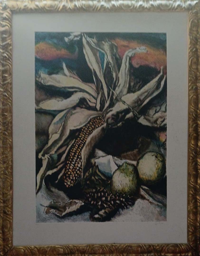 Pannocchia con limoni, incisione di Renato Guttuso