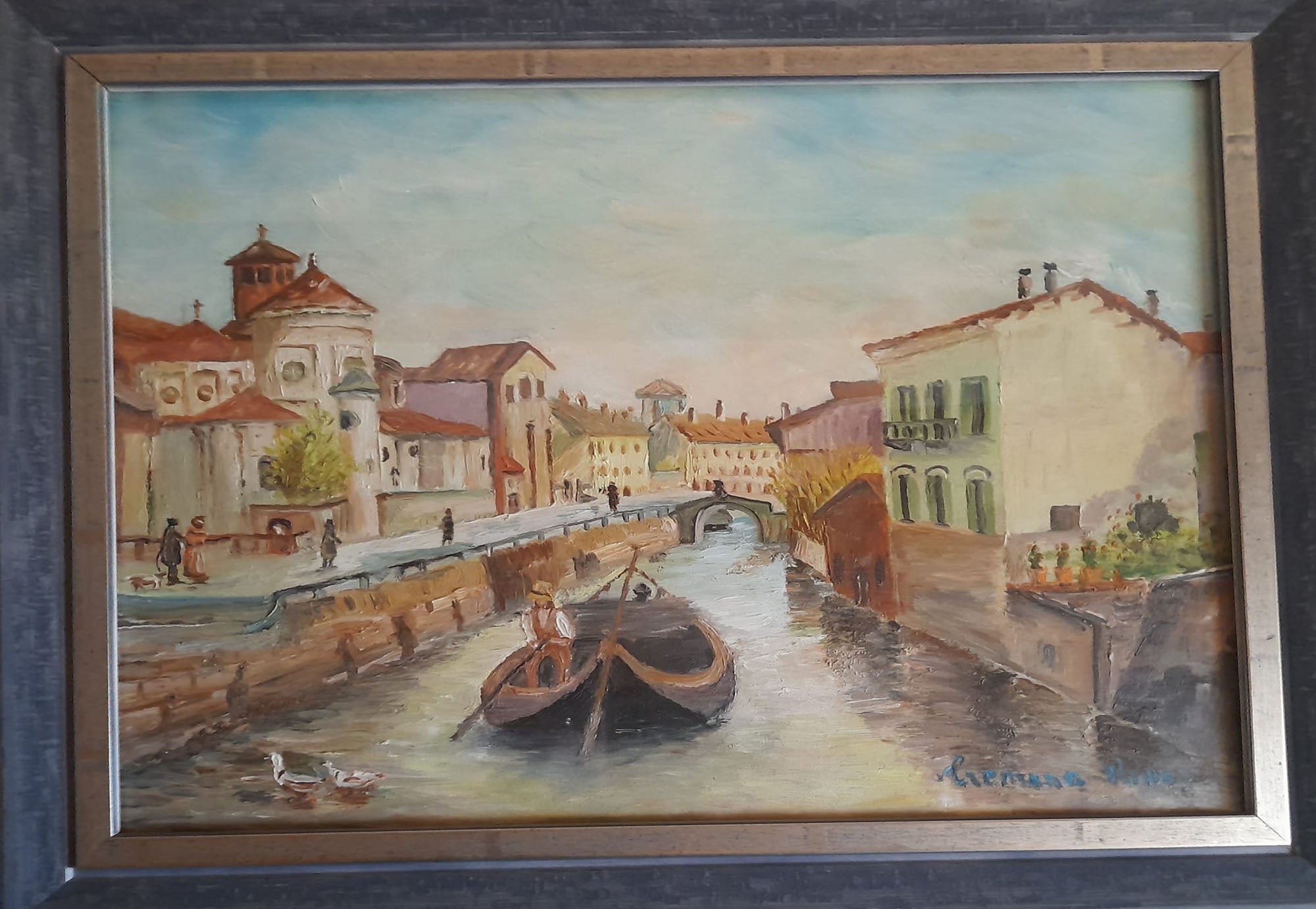 Germano Rino - Senza titolo (Canale con barca)