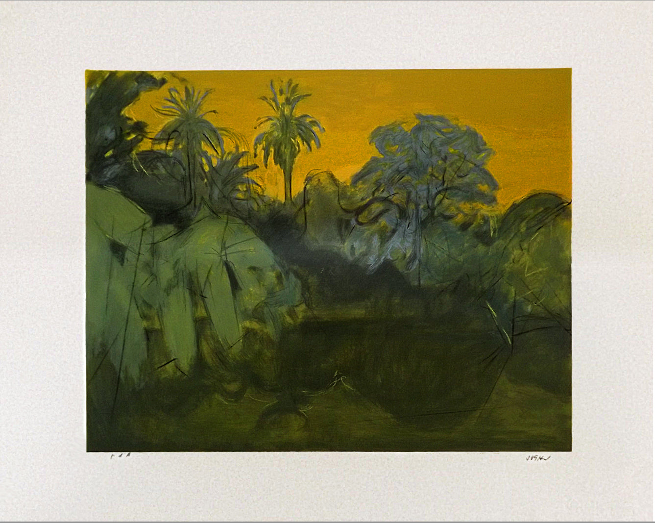 Alberto Sughi - Paesaggio con tramonto