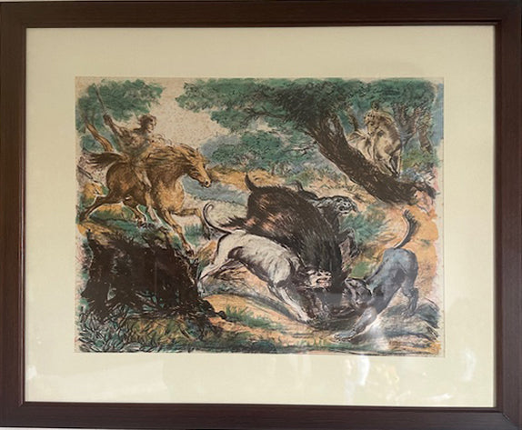 Aligi Sassu - Caccia al cinghiale