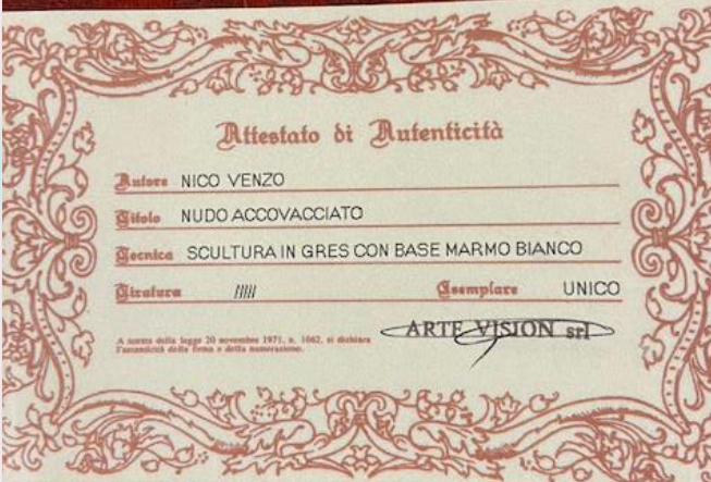 Nico Venzo - Maternità - Romantico verde - Nudo Accovacciato - Sacra Famiglia