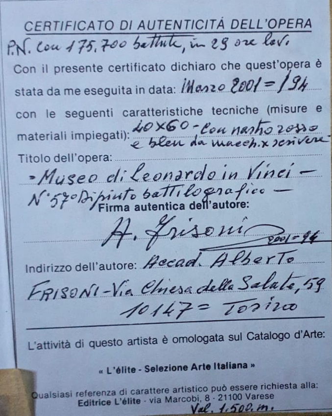 Alberto Frisoni - Museo di Leonardo in Vinci