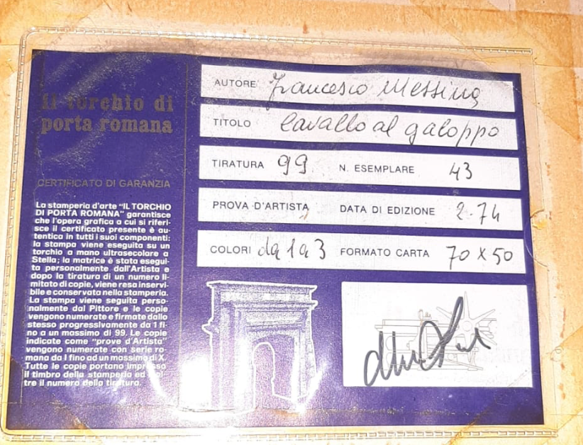 Francesco Messina - Cavallo al galoppo