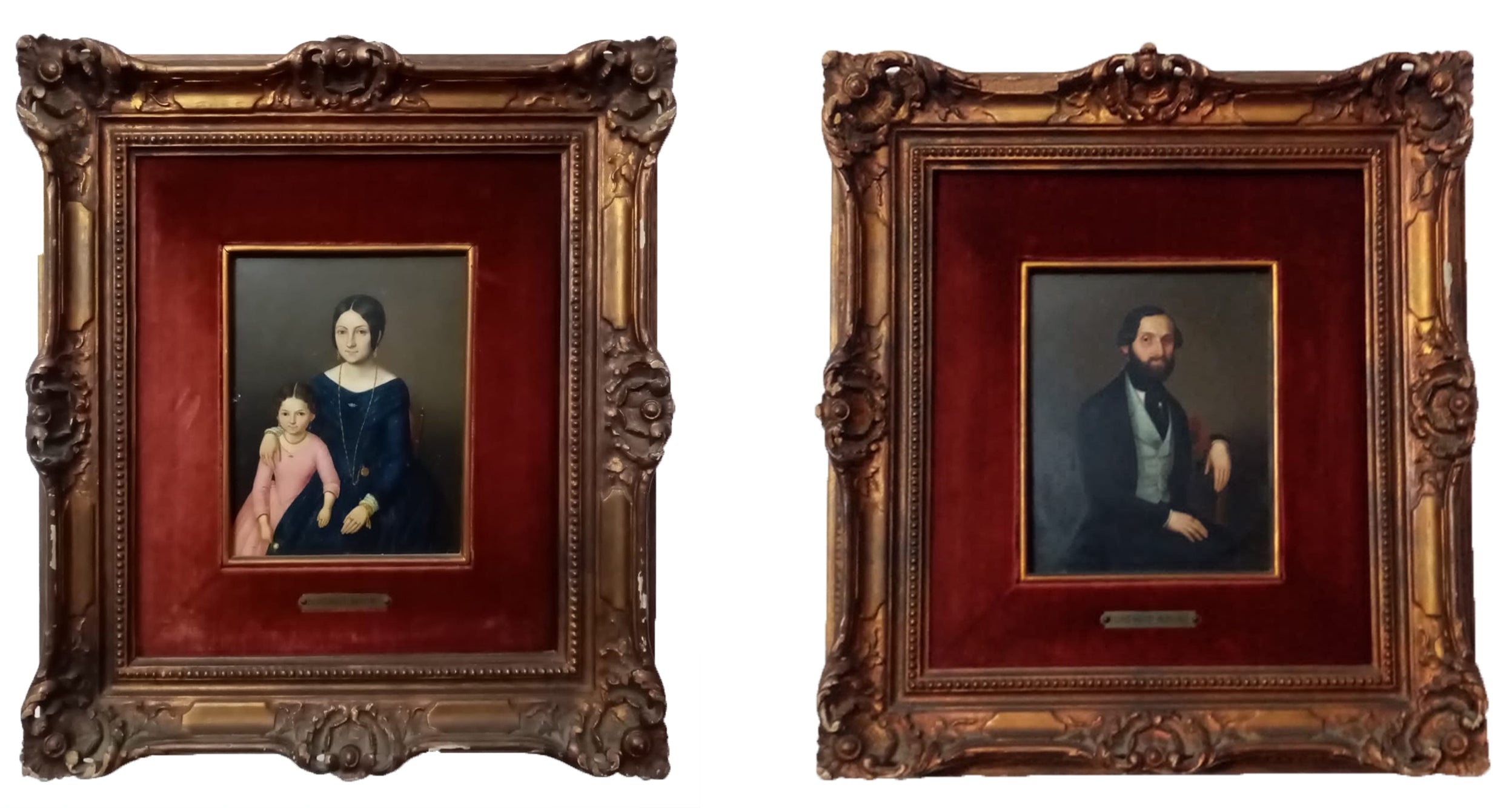 Domenico Induno - Díptico - Mujer noble con hija - Noble