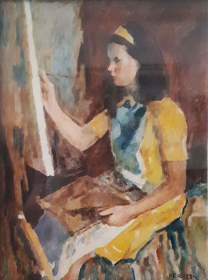 Cesare Peruzzi - Ragazza che dipinge
