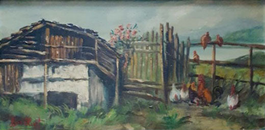 Arturo Bollati - Le galline nel pollaio