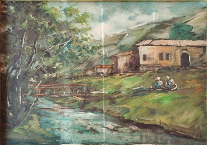A. Parisi - Fiume che costeggia il paese