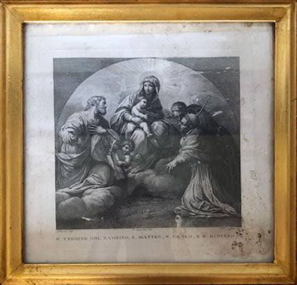 Autore Sconosciuto - Santa Vergine col bambino, San Matteo, San Carlo e B. Riniero