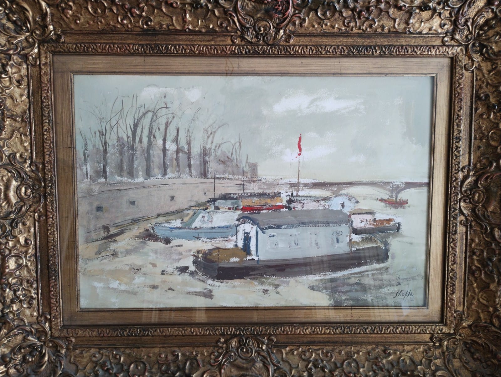 Leonardo Stroppa - Barcos en el río - Londres 1960